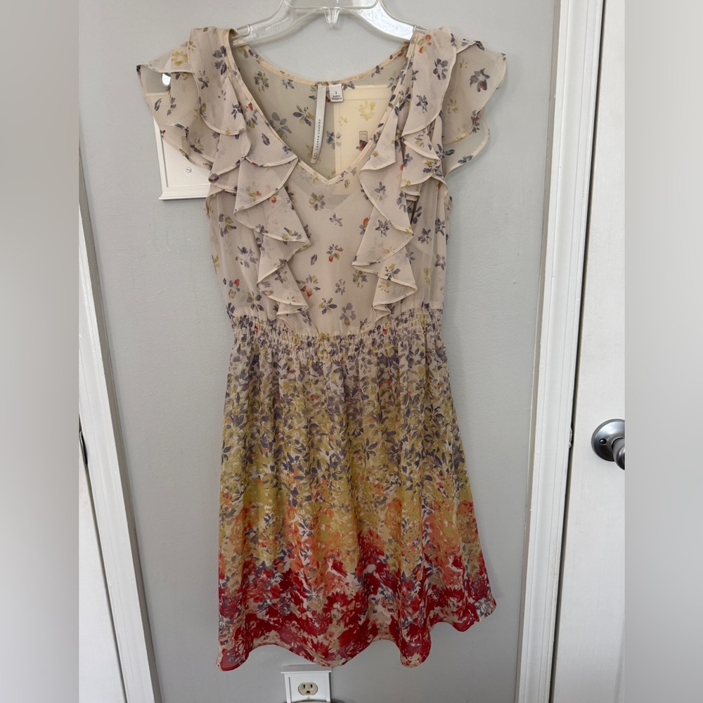 LC Lauren Conrad Floral Ruffle Mini Dress